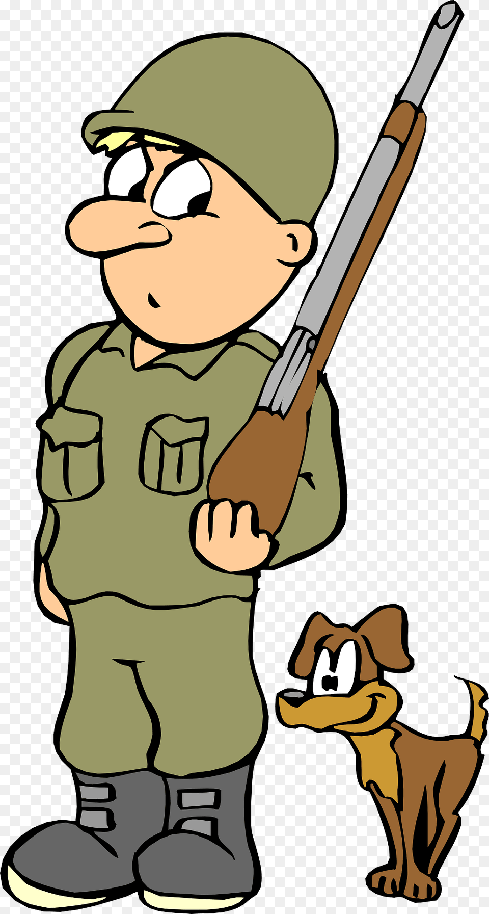 Soldier With A Dog Clipart, Hunting, Baby, Person, Face Free Png