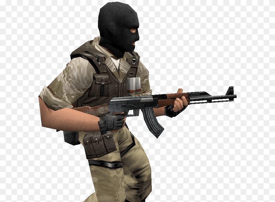 Soldier With Ak 47 Transparent, Firearm, Gun, Rifle, Weapon Free Png Download