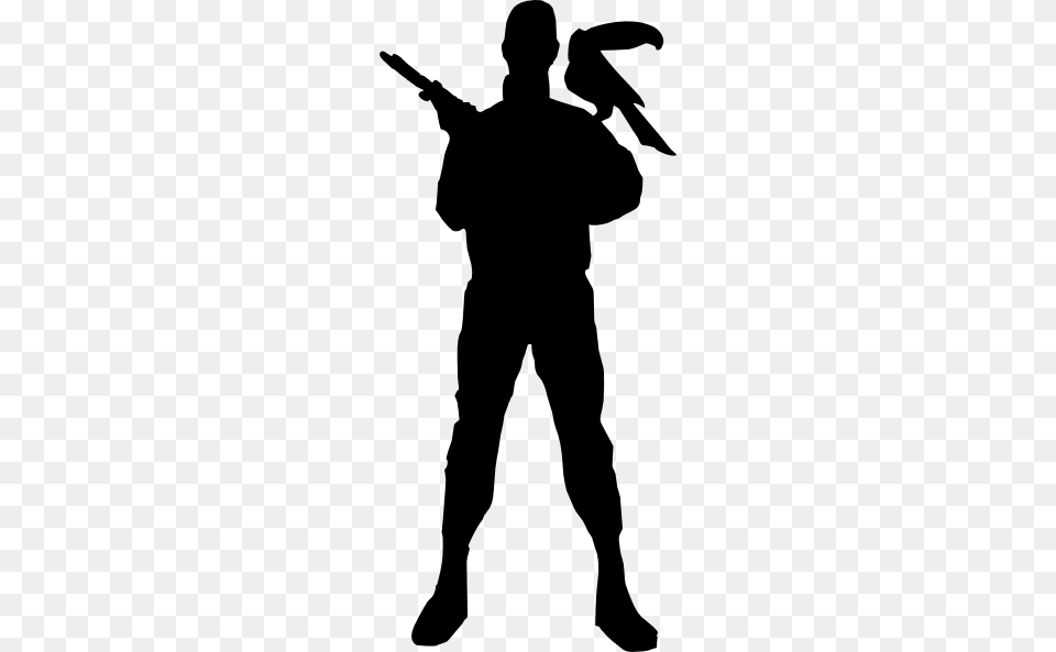 Soldier With Bird Clip Art, Silhouette, Adult, Male, Man Free Transparent Png