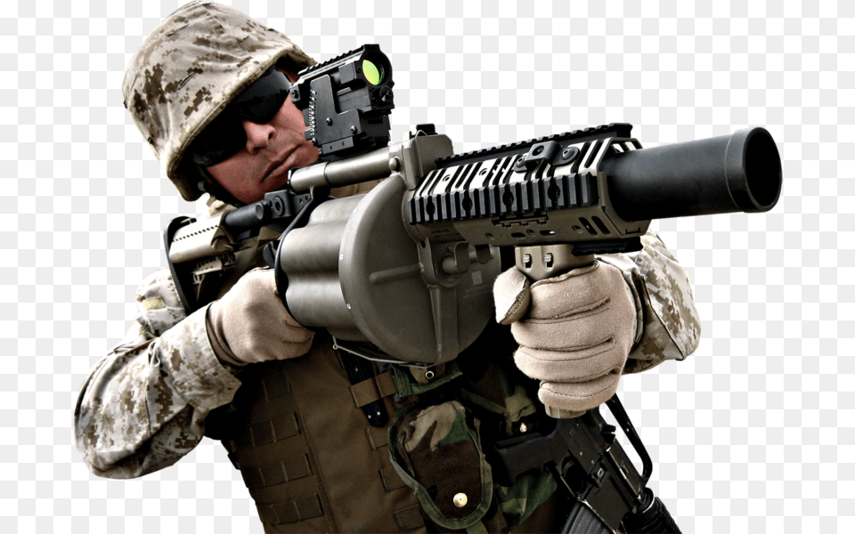 Soldier With Grenade Launcher, Weapon, Rifle, Firearm, Gun Free Transparent Png