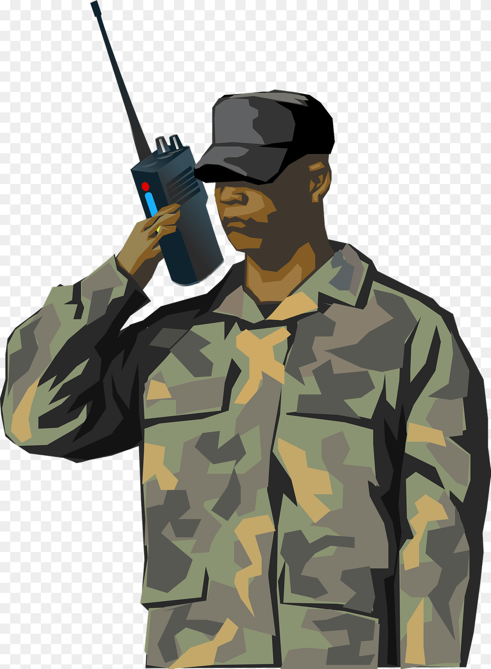 Soldier With Walkie Talkie Clipart, Military, Military Uniform, Adult, Male Free Transparent Png