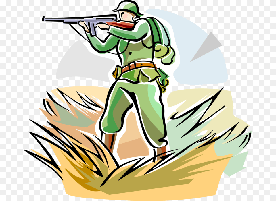 Soldier With Weapon Royalty Vector Clip Art Ww1 Soldier With Gun, Book, Comics, Publication, Hunting Free Png