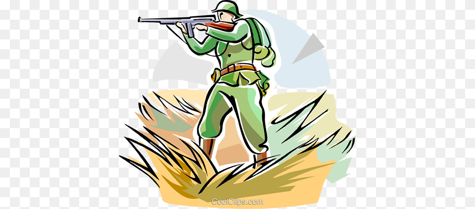 Soldier With Weapon Royalty Vector Clip Art Illustration, Book, Comics, Publication, Hunting Free Transparent Png