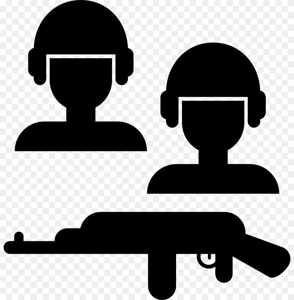 Soldiers And A Weapon Armamento, Stencil, Firearm, Gun, Rifle Png