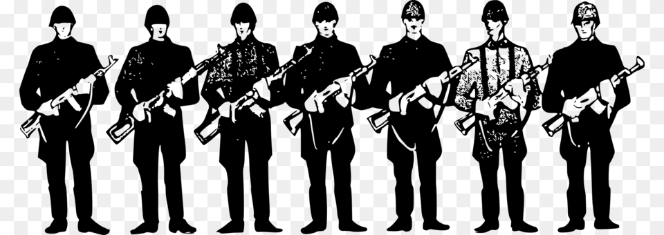 Soldiers Clipart Black And White, Gray Png