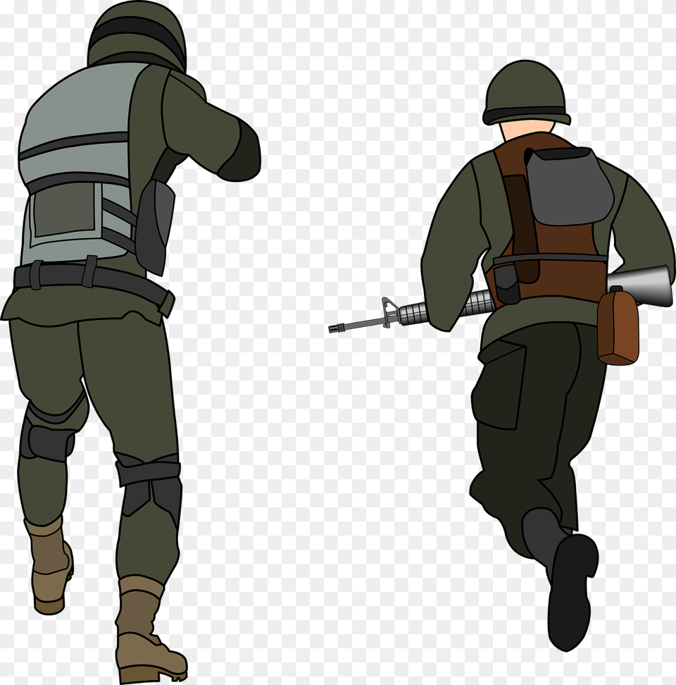 Soldiers Fighting Soldier Back View, Person, Adult, Male, Man Png