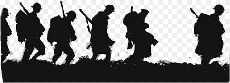 Soldiers Silhouette World War 1 Trenches Silhouette, Person, Crowd, People, Concert Free Transparent Png