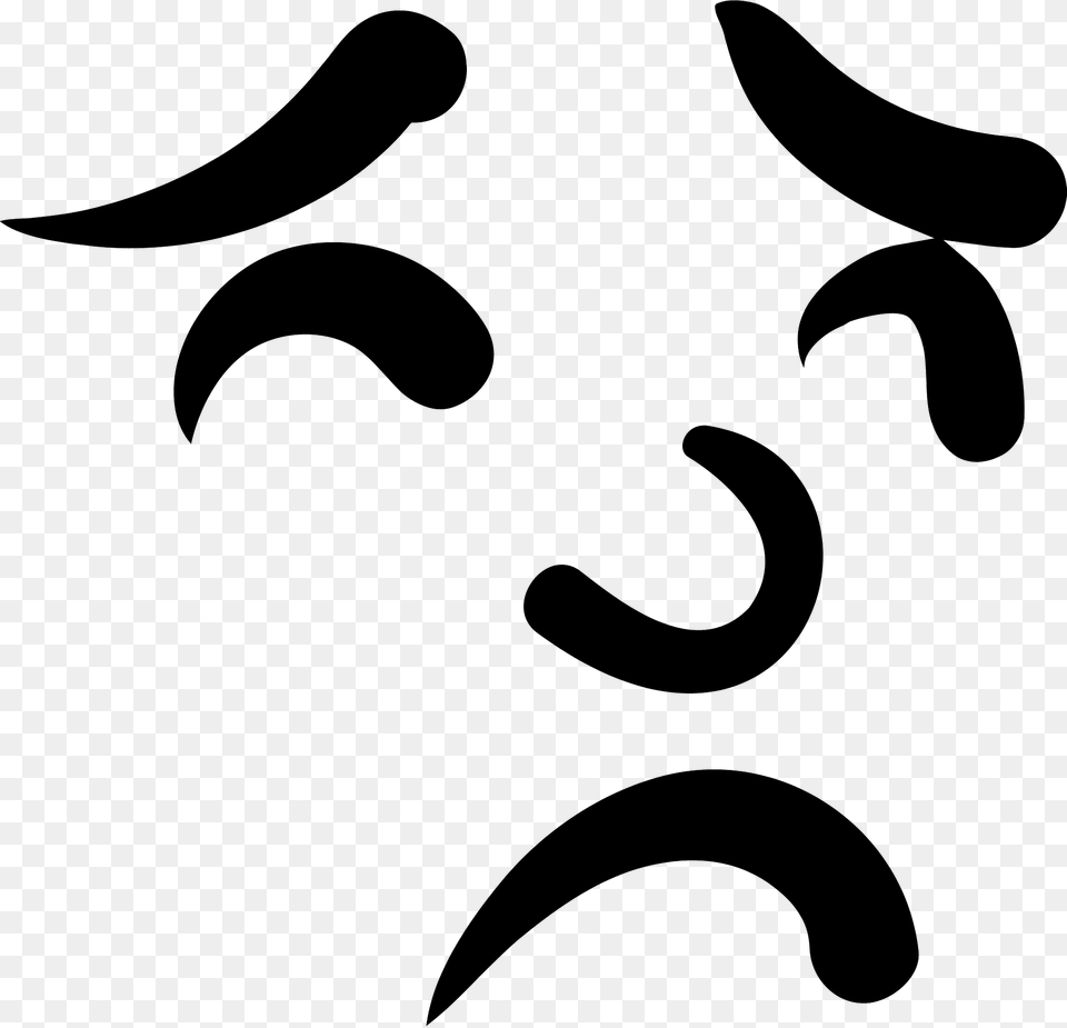 Solemn Face Clipart, Head, Person, Mustache, Stencil Free Png Download