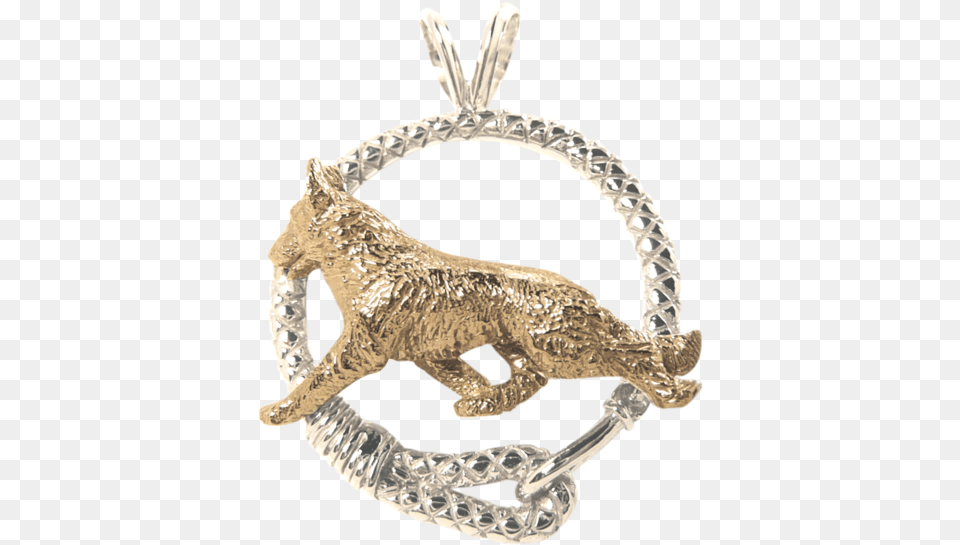Solid 14k Gold German Shepherd In Sterling Silver Leash Pendant Solid, Accessories, Animal, Bird, Jewelry Png