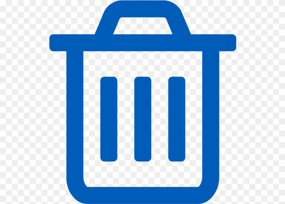 Solid Blue Icon Of A Garbage Can Delete Button, Bag, Basket, Shopping Basket Free Png