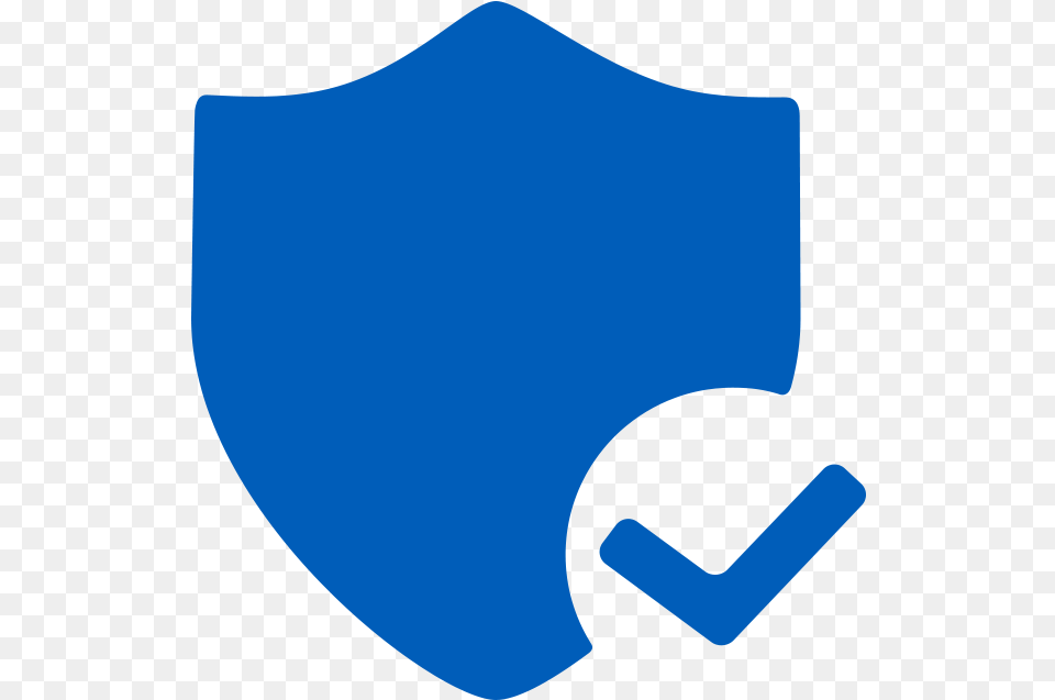Solid Blue Icon Of A Shield With A Check Mark In The Check Shield, Armor Free Png