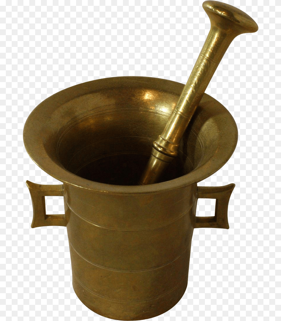 Solid Bronze Mortar And Pestle Dating From The Mid Old Bronze Mortar And Pestle, Cannon, Weapon Free Png