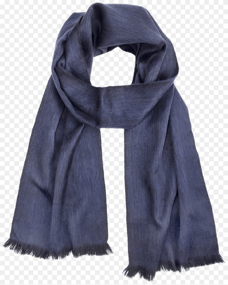 Solid Brushed 80 Alpaca Scarf Moonlight Blue Png Image