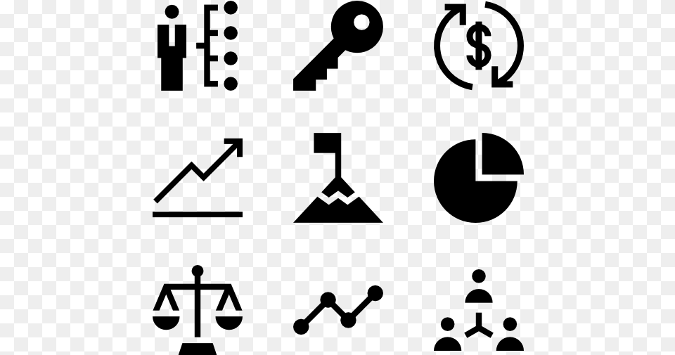 Solid Business Set Trading Icons, Gray Png