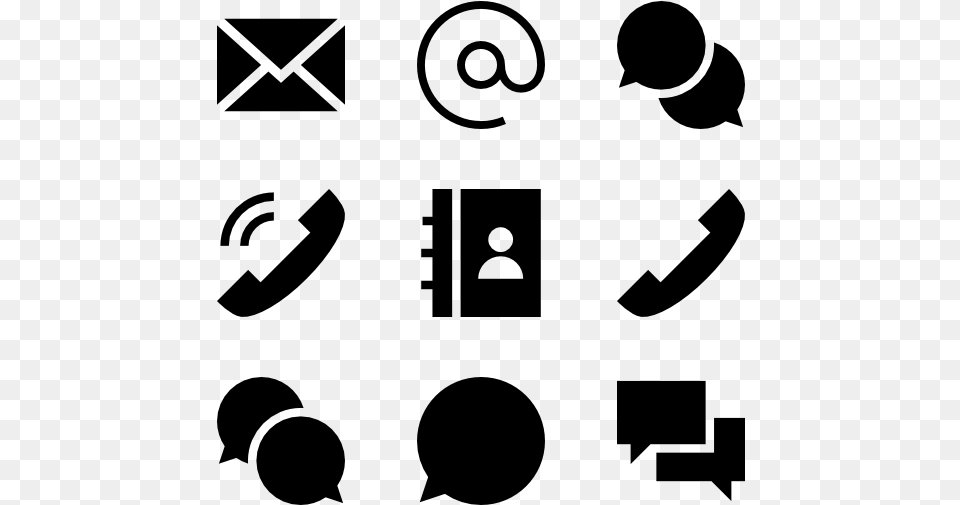 Solid Contact And Communication Elements Contact Icon, Gray Png