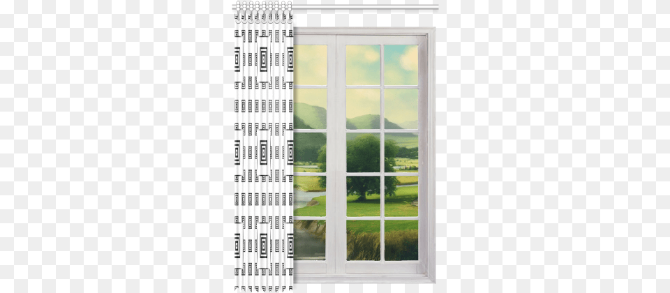Solid Squares Frame Mosaic Black Amp White Window Curtain Curtain, Door, Architecture, Building, Housing Png