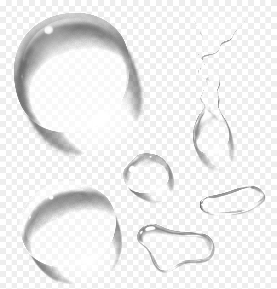 Solid White Water Drop Cartoon Portable Bubble, Cutlery, Lighting Free Png Download