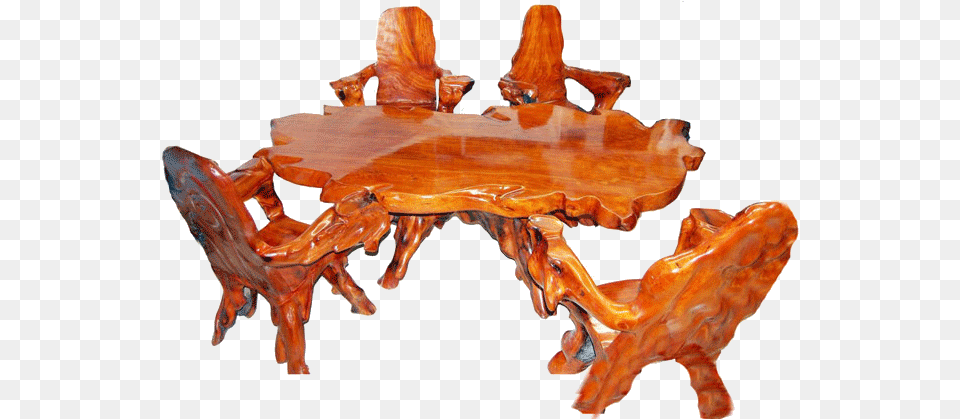 Solid Wood And Root Wood Furniture From Thailand Thai Wood Furniture, Dining Table, Table, Coffee Table, Seafood Free Png