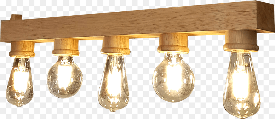 Solid Wood Hanging Light With 5 Bulb Holderdata Ceiling Fixture, Lightbulb, Light Fixture Free Png
