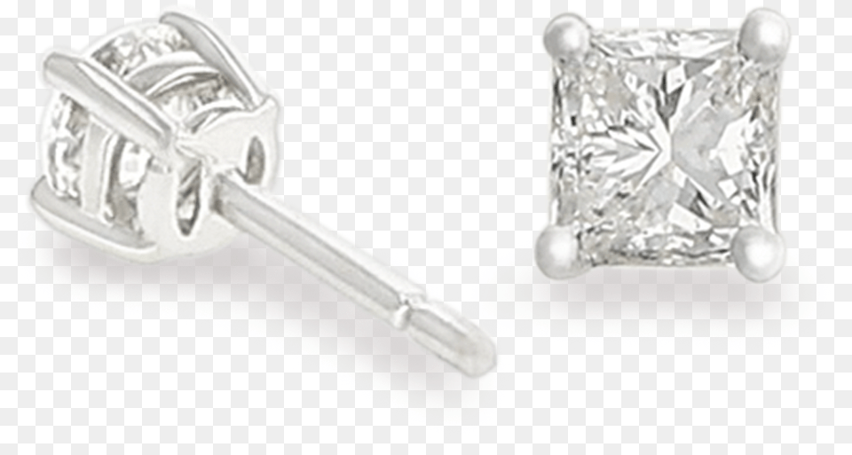Solitaire Diamond Earrings 18k White Gold Earrings, Accessories, Earring, Gemstone, Jewelry Png Image