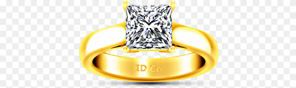 Solitaire Diamond Princess Cut Engagement Ring Angie, Accessories, Jewelry, Chandelier, Gold Free Png Download