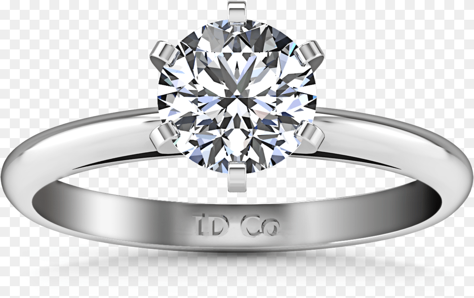 Solitaire Engagement Ring Cathedral 6 Prong 14k White Gold Engagement Ring, Accessories, Diamond, Gemstone, Jewelry Free Transparent Png