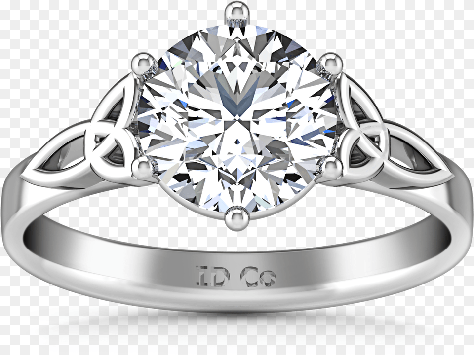 Solitaire Engagement Ring Fiona Celtic Knot 14k White Gold Engagement Ring, Accessories, Diamond, Gemstone, Jewelry Free Transparent Png