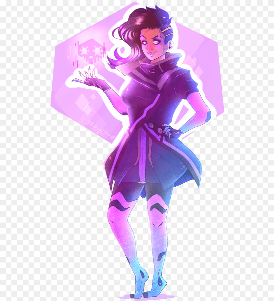 Sombra Commission For Ookamisun By Iridescentflora Video Game, Adult, Purple, Publication, Person Png Image