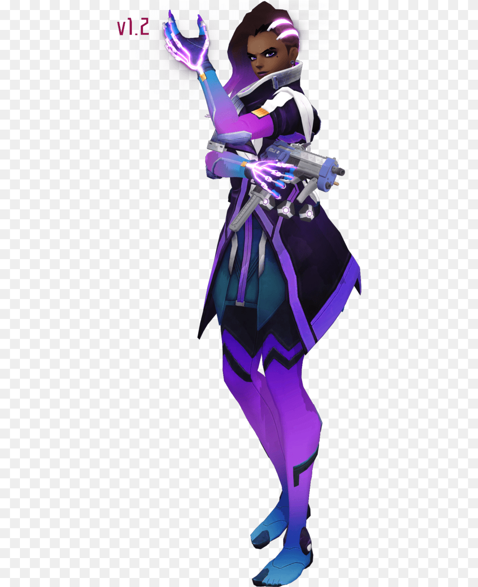 Sombra Model Mmd Overwatch Model Dl, Book, Purple, Publication, Comics Png