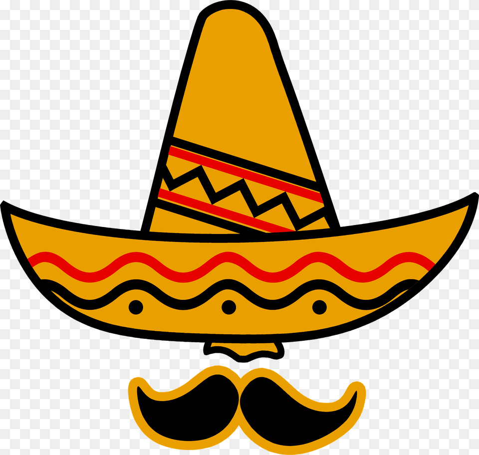 Sombrero And Mustache Clipart, Clothing, Hat Png