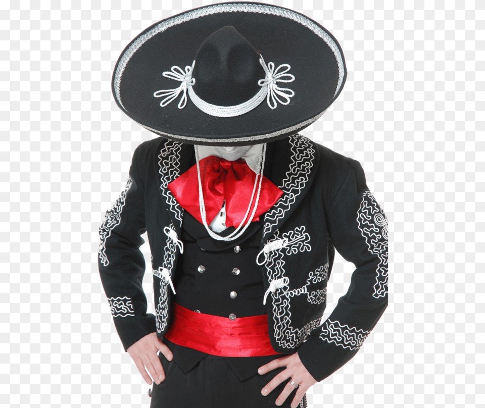 Sombrero Costume Hat Transprent Black And Red Mariachi, Woman, Person, Female, Clothing Free Png