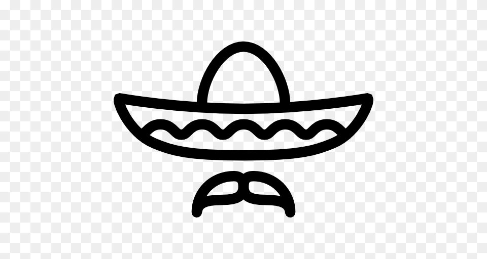 Sombrero Icon, Gray Free Transparent Png