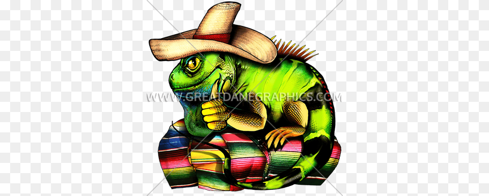 Sombrero Iguana Production Ready Artwork For T Shirt Printing, Animal, Lizard, Reptile, Clothing Free Png Download