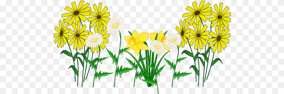 Some Flowers Clip Art Vector Clip Art Online Yellow Flowers Cartoon, Daisy, Flower, Plant, Petal Free Transparent Png
