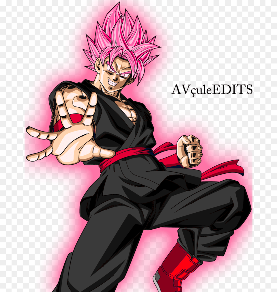 Some Goku Black Fanart Correct Shade Of Pink Evil Goku Ssj Rose, Book, Comics, Publication, Person Free Png