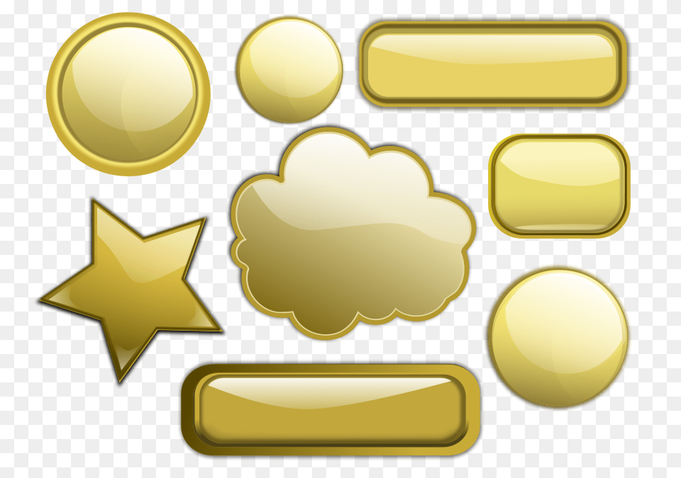 Some Gold Buttons Large Size, Symbol Free Transparent Png