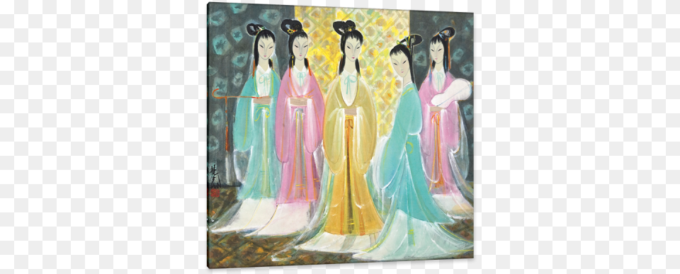 Some Of Lin Fengmian39s Early Paintings Were Obliterated Poster Oriental Painting Von Zhao Zhiqian Kunstdruck, Art, Clothing, Dress, Fashion Png