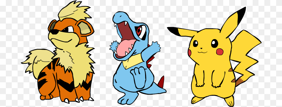 Some People Seemed To Like My Pikachu So I Added Totodile Pikachu X Growlithe, Cartoon, Animal, Bird, Cat Free Transparent Png