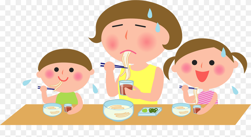 Somen Eating Family Clipart, Cutlery, Baby, Fork, Person Free Transparent Png