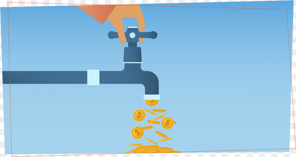 Someone Turning The Knob On A Faucet As Gold Coins Graphic Design, Tap Free Transparent Png