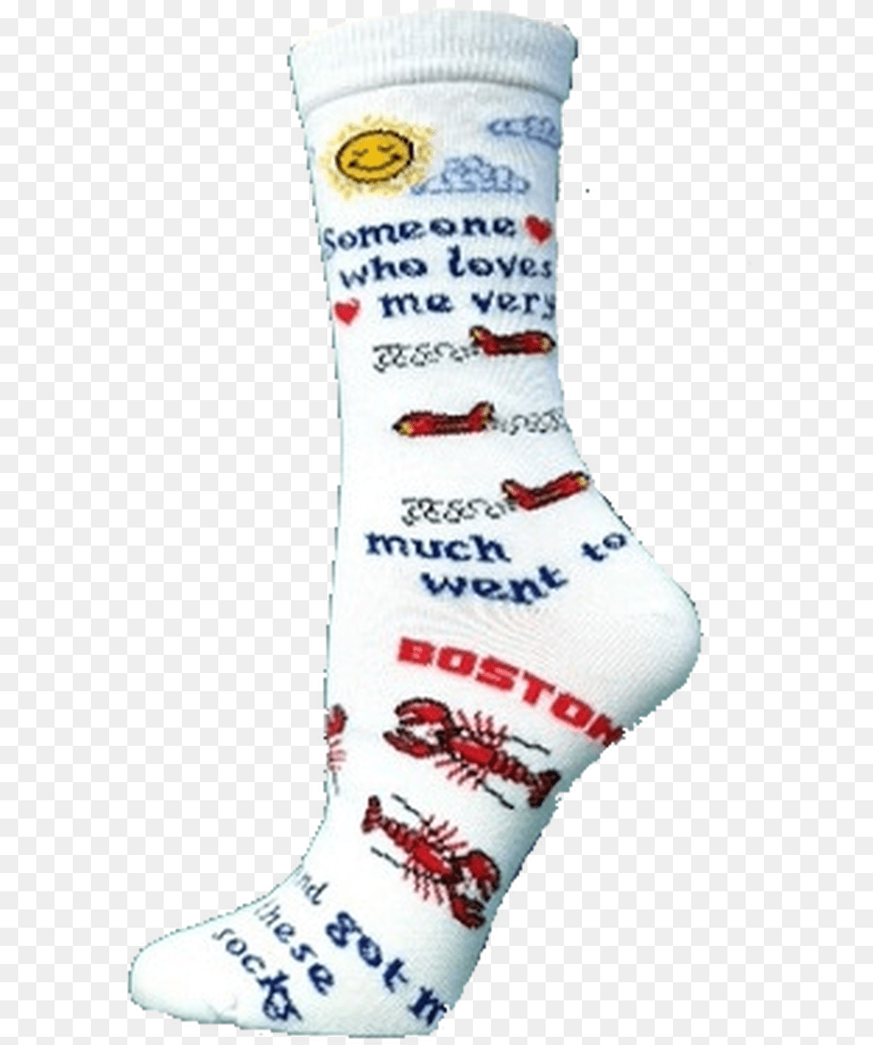 Someone Went To Boston Socks In White With Colorful Sock, Clothing, Hosiery, Christmas, Christmas Decorations Free Png