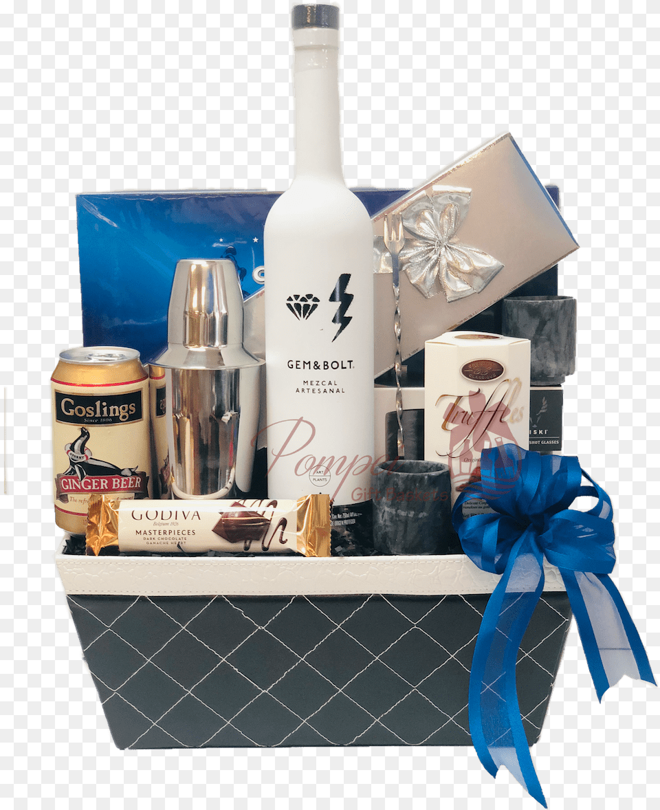 Something Blue Mezcal Gift Basket Mezcal Gifts Engraved Mishloach Manot, Bottle, Can, Tin, Shaker Free Transparent Png