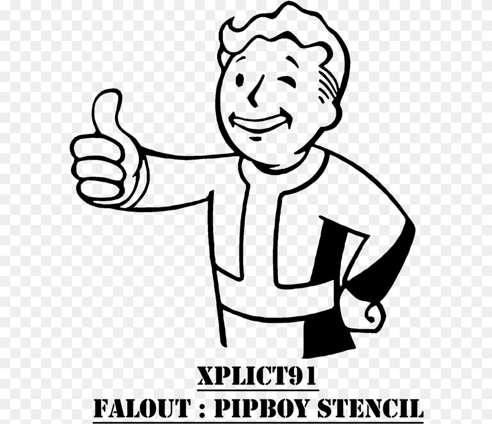Something Really Easy For You Guys Enjoy Vault Boy Meme, Stencil, Body Part, Hand, Person Png Image