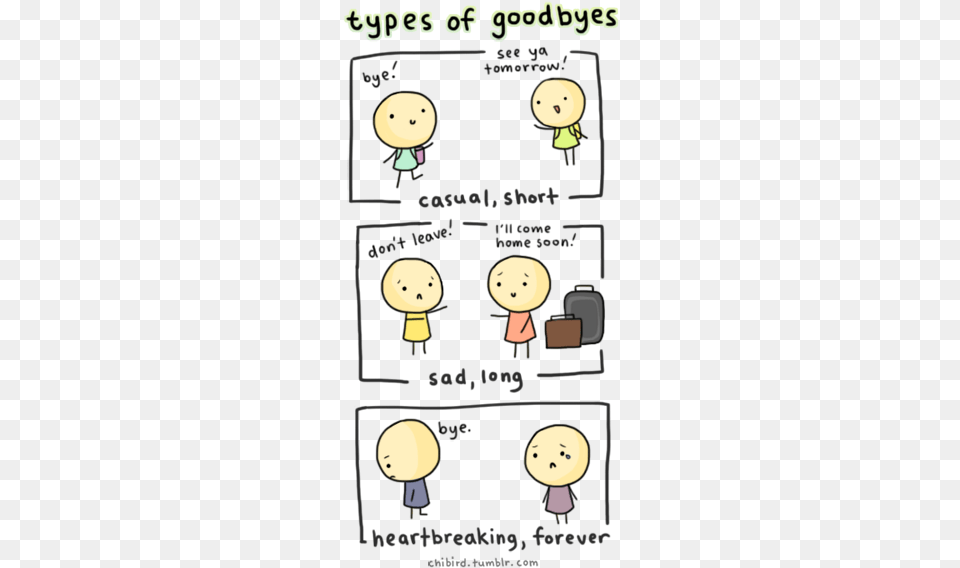 Sometimes Saying Goodbye Is Really Hard Chibird Goodbye, Book, Comics, Publication, Bag Free Png Download