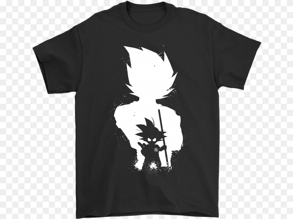 Son Goku Black And White Dragon Ball Shirts T Shirt Dragon Ball Wallpaper Black, Clothing, T-shirt, Leaf, Plant Free Png Download