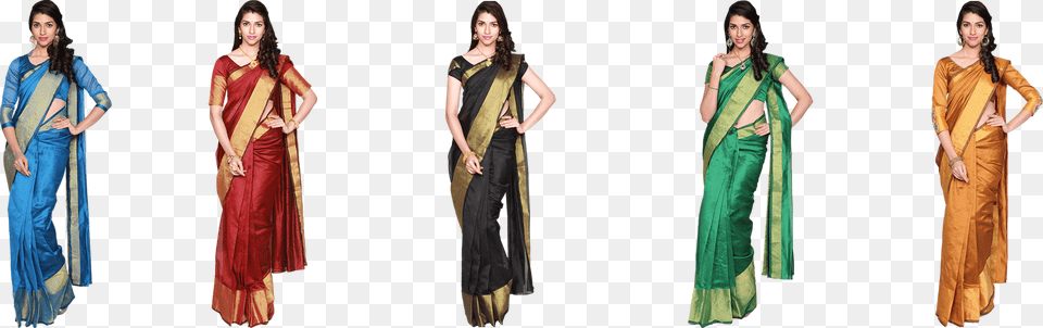 Sonakshi 5 Cotton Silk Sarees Silk, Adult, Person, Formal Wear, Female Free Transparent Png
