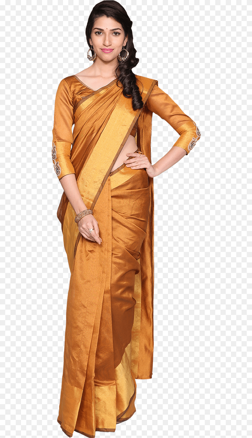 Sonakshi Mustard Cotton Silk Saree Collection Sari Girl, Adult, Female, Person, Woman Free Transparent Png