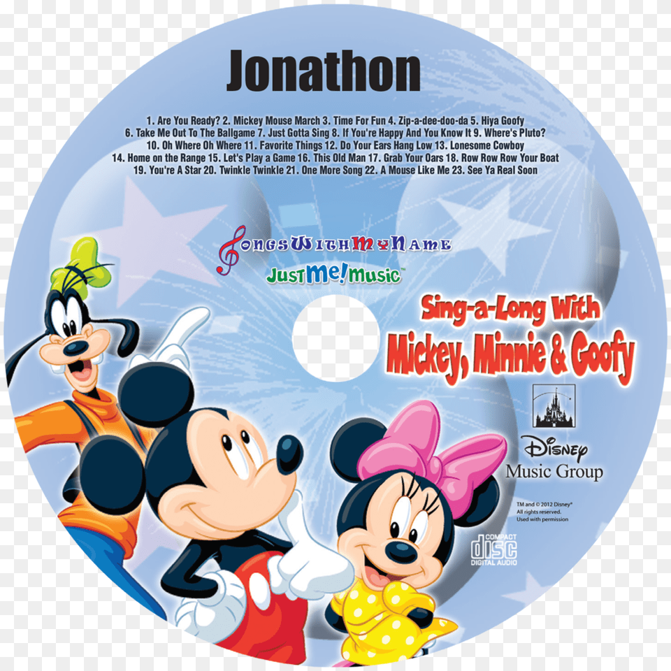 Songs With My Name Personalized Music Cd Mickey Minnie U0026 Goofy Sing Along Cd Mickey Mouse, Disk, Dvd Png Image