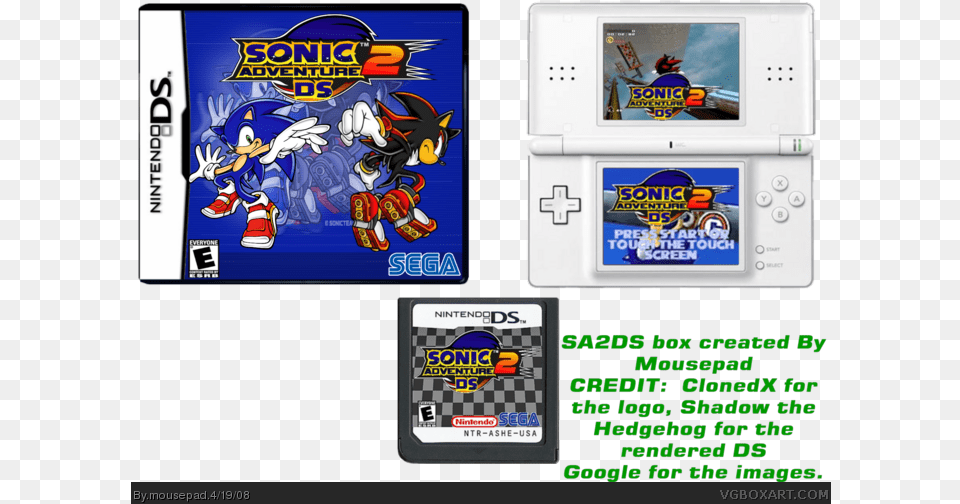 Sonic Adventure 2 Ds Box Art Cover Sonic Adventure 2 Game Boy, Super Mario Png