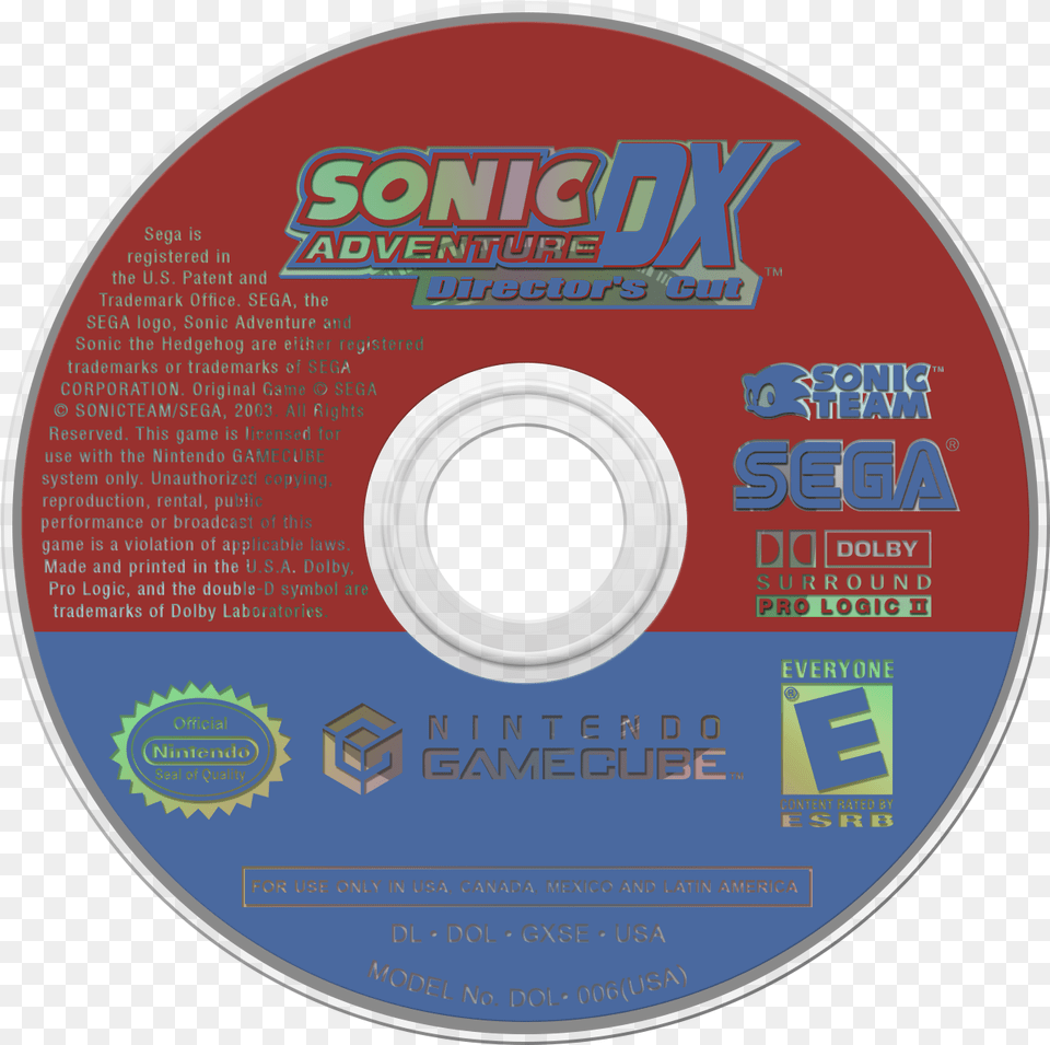 Sonic Adventure Dx Sonic Heroes Gamecube Disc, Disk, Dvd Png Image